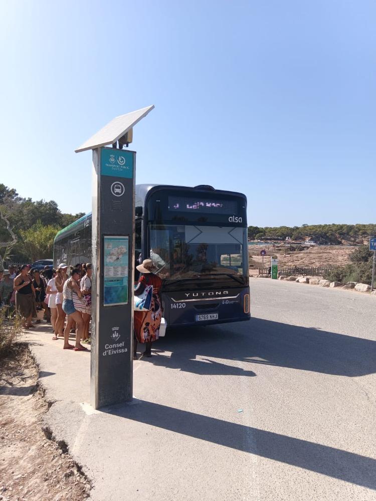 Imagen El nou servei d’autobús dispara l’ús del transport públic per accedir a les platges d’Eivissa
