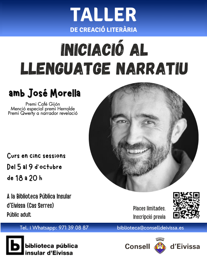 Imagen José Morella impartirà un taller d’iniciació al llenguatge narratiu a la Biblioteca Pública Insular
