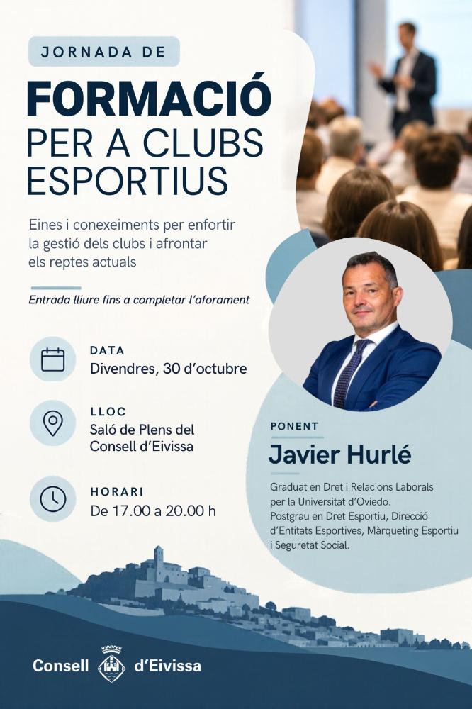 Imagen El Consell d’Eivissa organitza una jornada de formació per reforçar la gestió dels clubs esportius