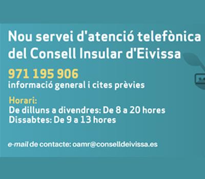 Imagen El Consell d’Eivissa estrena nuevo servicio de atención telefónica y ofrece asistencia a las tardes y sábados de mañana