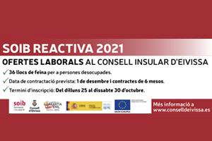 Imagen El Consell Insular d’Eivissa oferta 36 puestos de trabajo a través del programa SOIB Reactiva 2021