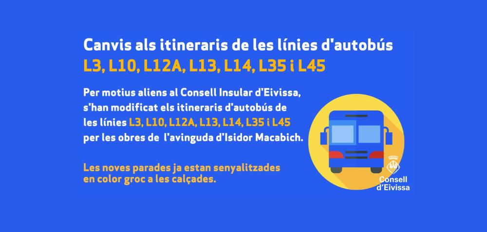 Imagen La L10, la línea de autobús que conecta el Aeropuerto con Sant Jordi y Eivissa, modificará su itinerario y tendrá una parada provisional en la Avenida de Santa Eulària