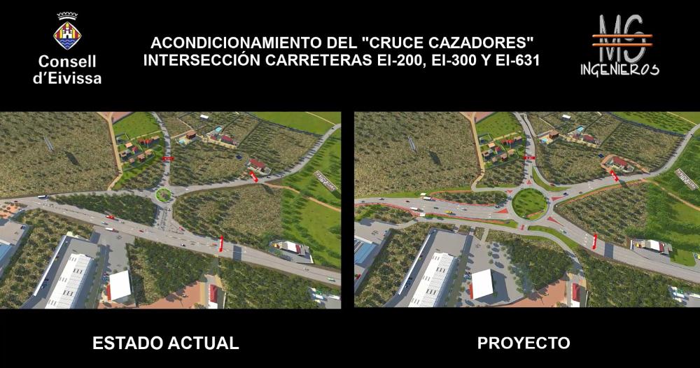 Imagen El Consell d’Eivissa aprova definitivament el projecte per a la remodelació de l’encreuament de Caçadors