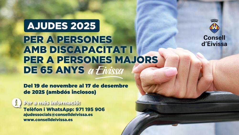 Imagen El Consell d’Eivissa obre a partir de demà el termini per demanar les prestacions econòmiques per a majors de 65 anys i persones amb discapacitat