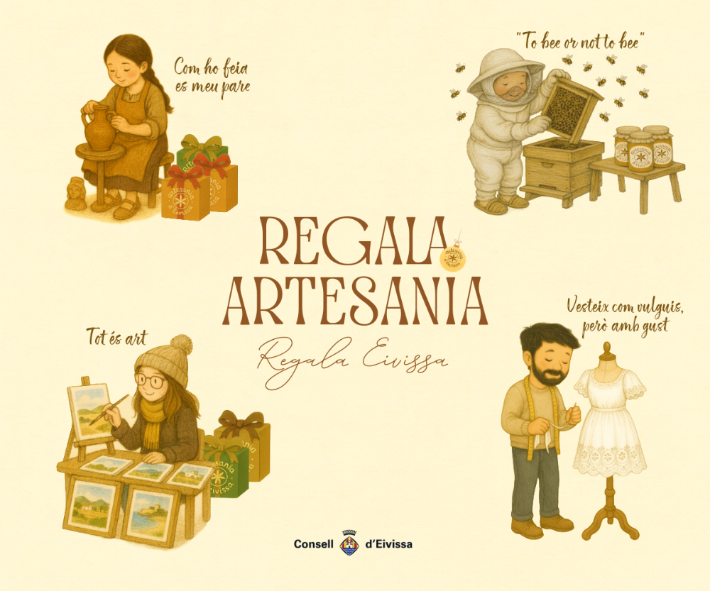 Imagen ‘Regala artesania, regala Eivissa’ nova campanya del Consell d’Eivissa per incentivar les compres d'artesania aquest Nadal