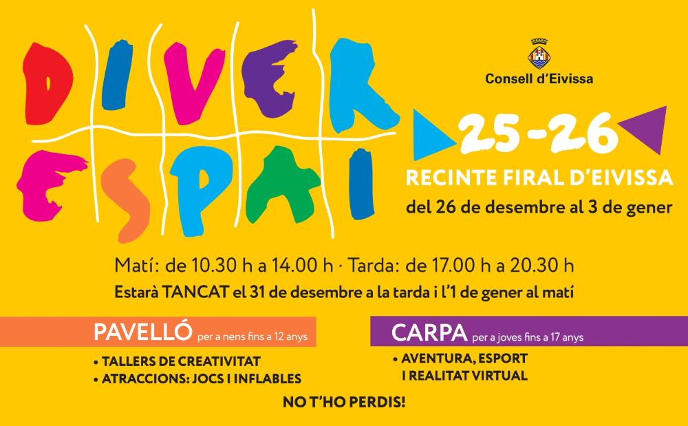 Imagen ‘Diverespai’ tornarà al Recinte Firal d’Eivissa del 26 de desembre i el 3 de gener amb propostes per a infants i joves